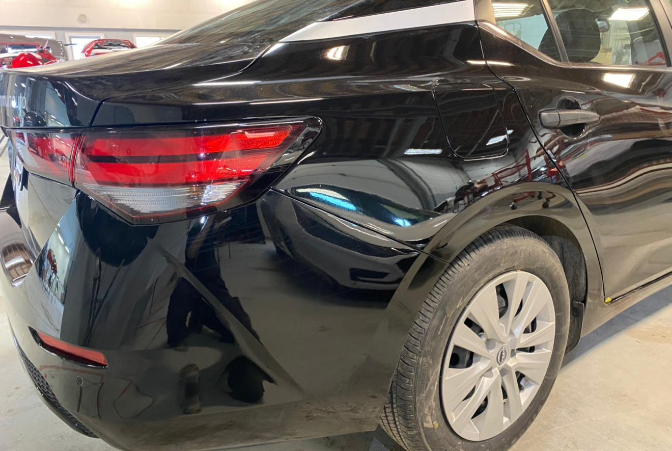 Vehicle after collision repair on rear quarter panel