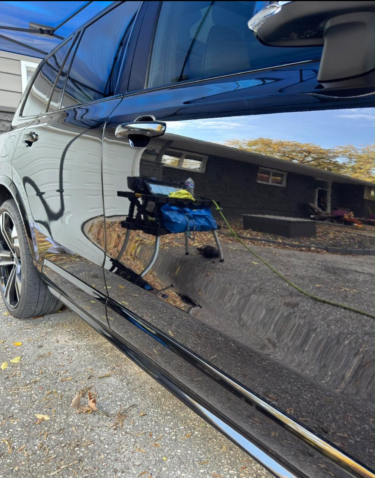 Black SUV door after ceramic coating